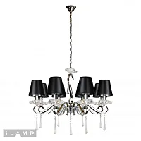 Люстра подвесная Stella RM1684/8CR iLamp чёрная на 8 ламп, основание хром в стиле современный американский Люстра подвесная Stella RM1684/8CR iLamp чёрная на 8 ламп, основание хром в стиле современный американский